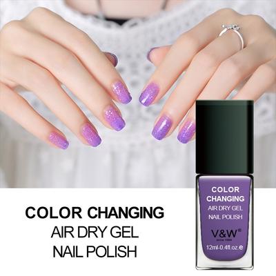 Color changing air dry gel nail polish
