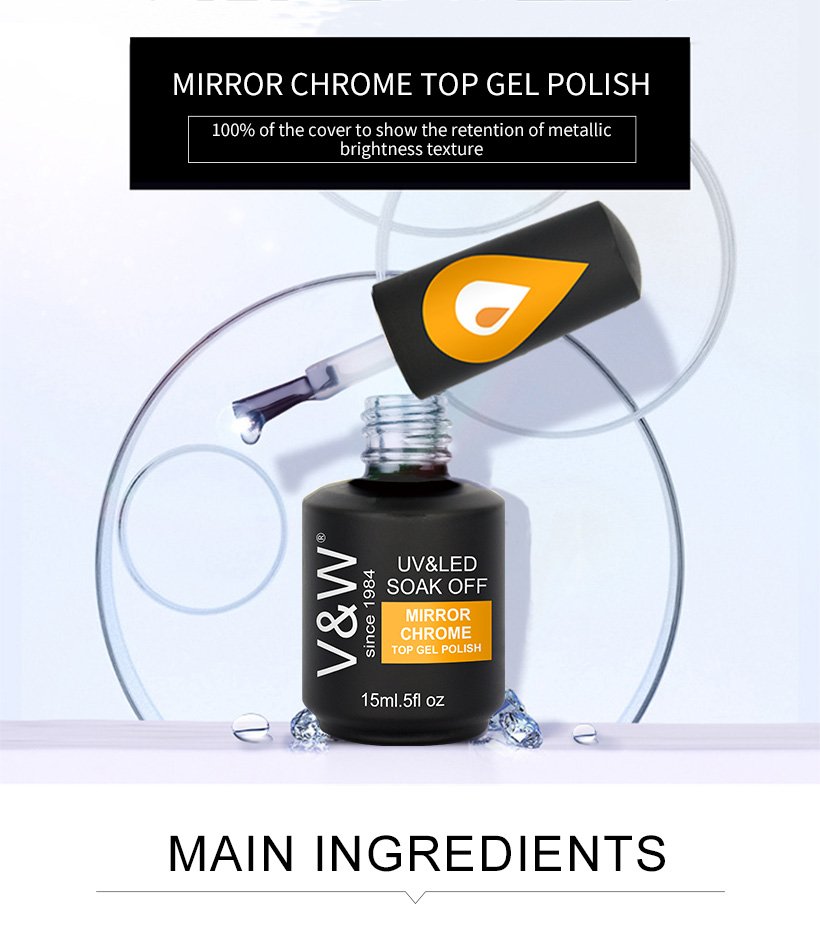 VW-Mirror Chrome Top Gel Polish | Uvled Gel Polish | Vw Gel Polish