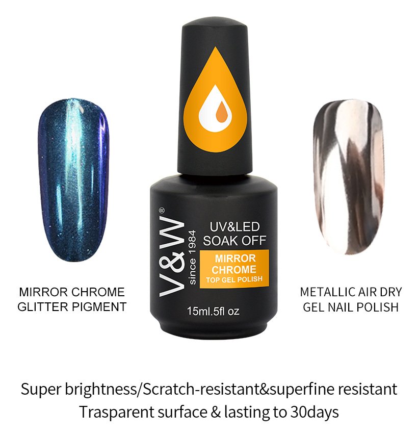 VW-Mirror Chrome Top Gel Polish | Uvled Gel Polish | Vw Gel Polish-3