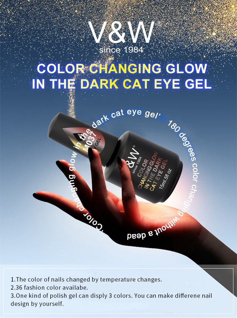 VW-Professional Gel Polish Wholesale Color Changing Glow In The Dark Cat Eye