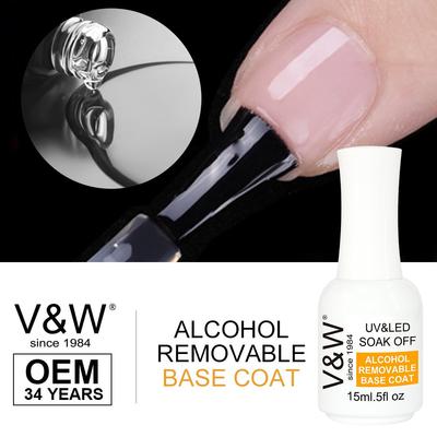 Alcohol Removable Soak Off Uv Led Base Coat Nail Gel Polish For Natural Nails