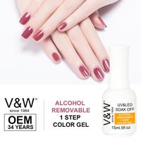 Alcohol Removable One Step Gel UV/LED Gel Nail Polish More Than 1000 Colors in Stock