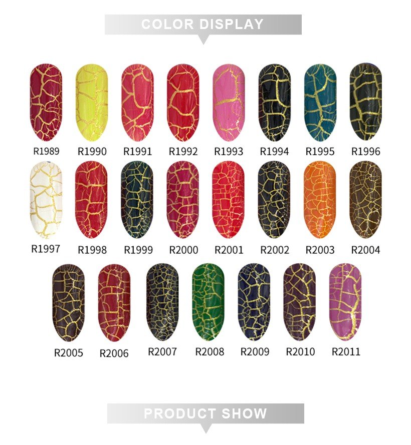 VW-Professional Wholesale Gel Nail Polish Tortoise cobble Stone Crackle-3