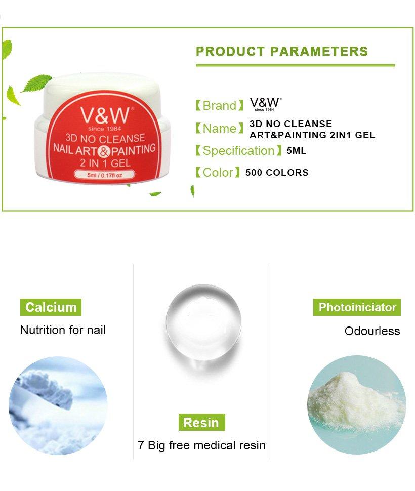 VW-3d No Cleanse Nail Art Painting 2 In 1 Gel | Uvled Gel Polish Manufacture-2
