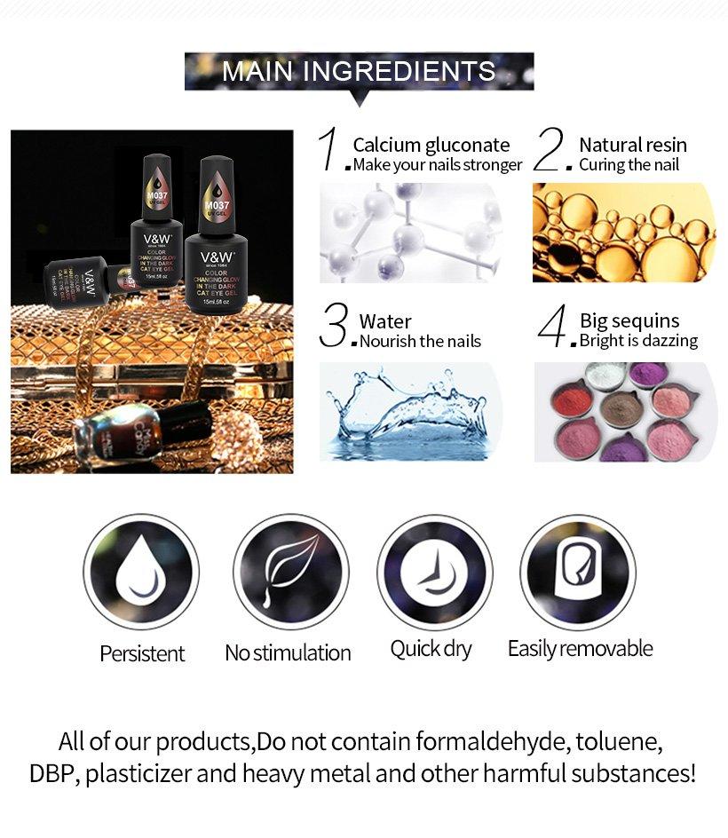 metallic cheap uv gel nail polish pigment for daily life-2